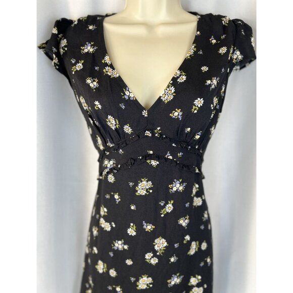 Reformation Black Floral Janine Daisy Dress $178 - Picture 4 of 13